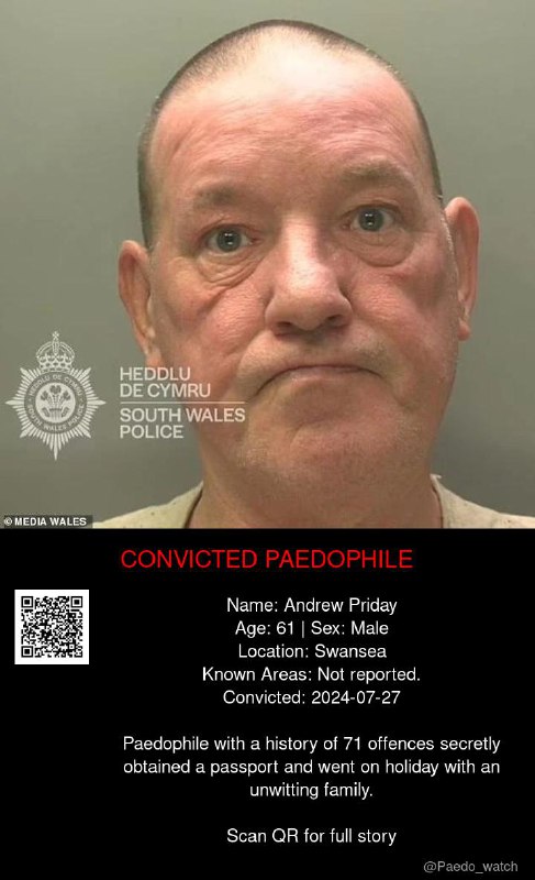 Andrew Priday 61 from #Swansea - 27/07/24