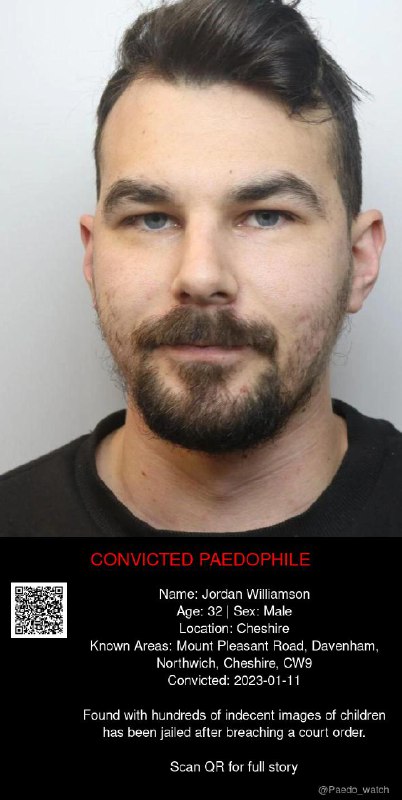 Jordan Williamson 32 from #Cheshire - 11/01/23