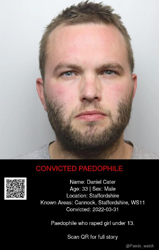 Daniel Cater 33 from #Staffordshire - 31/03/22