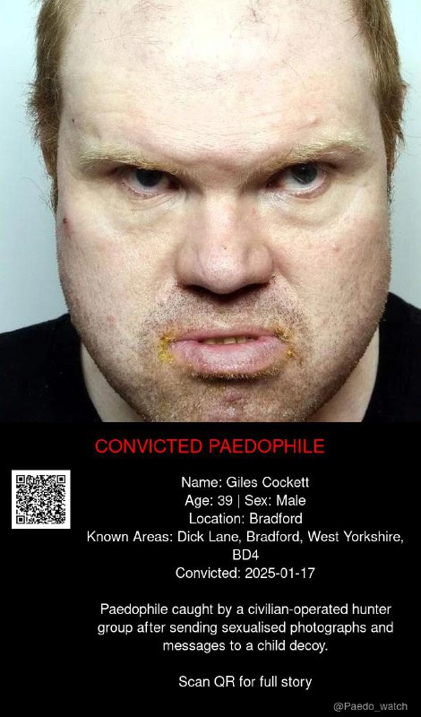 Giles Cockett 39 from #Bradford - 17/01/25