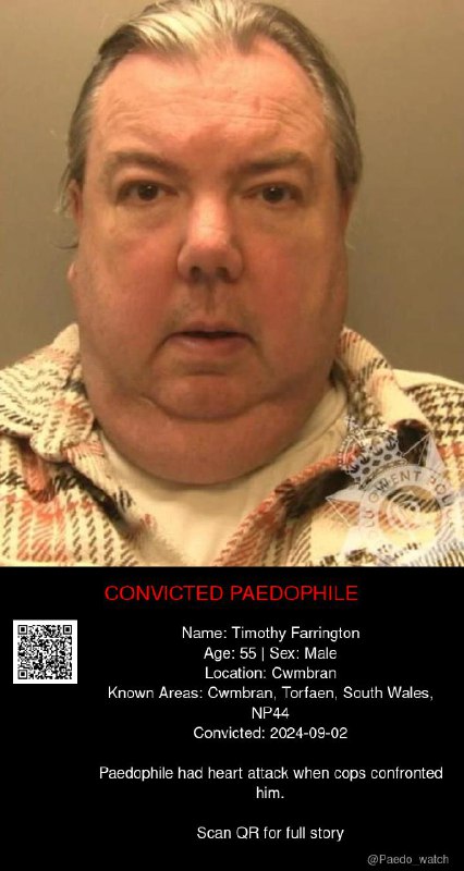 Timothy Farrington 55 from #Cwmbran - 02/09/24