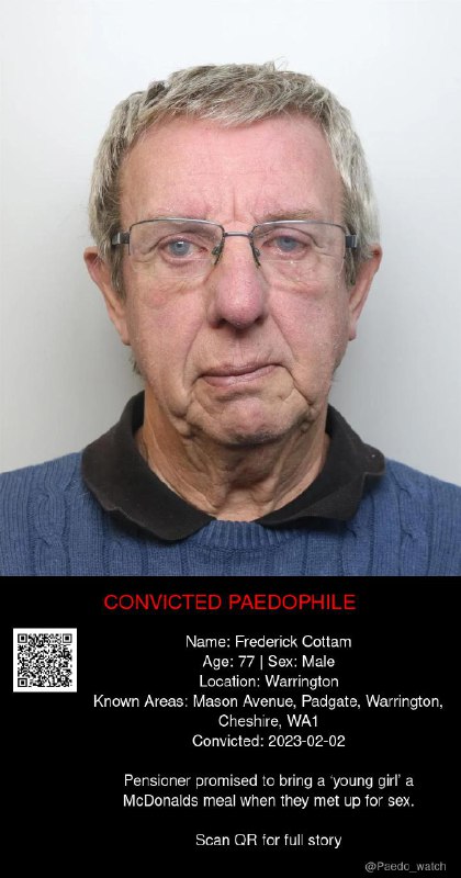 Frederick Cottam 77 from #Warrington - 02/02/23