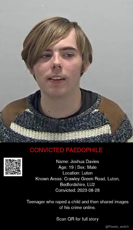 Joshua Davies 19 from #Luton - 28/08/23