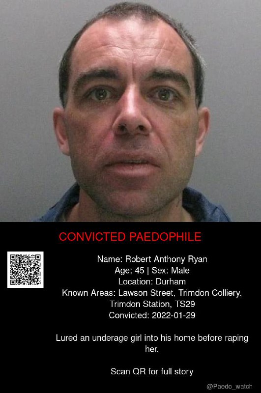 Robert Anthony Ryan 45 from #Durham - 29/01/22