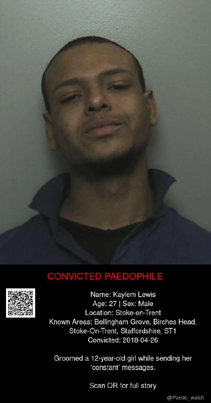 Kaylem Lewis 27 from #Stoke-on-Trent - 26/04/18