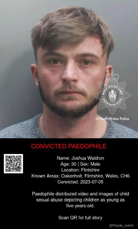Joshua Waldron 30 from #Flintshire - 05/07/23