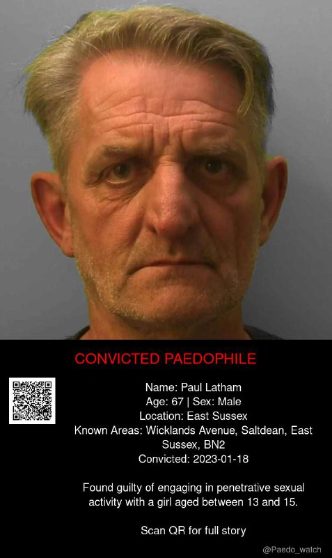 Paul Latham 67 from #East Sussex - 18/01/23