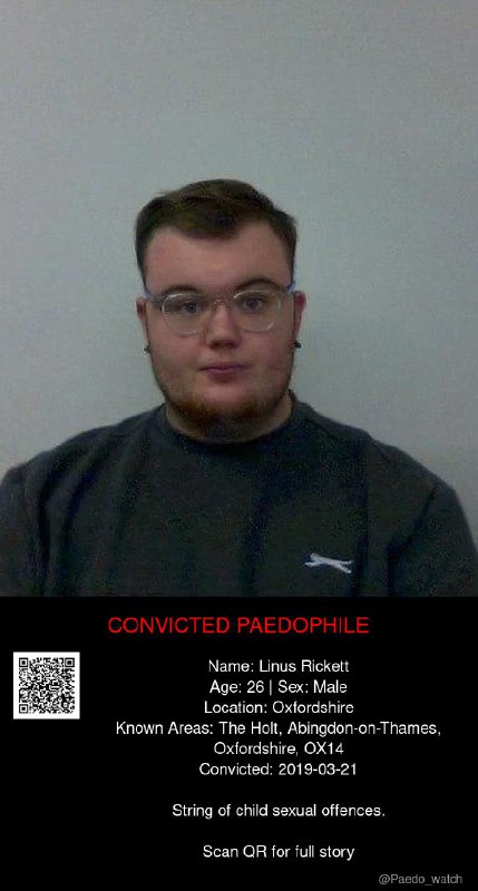 Linus Rickett 26 from #Oxfordshire - 21/03/19