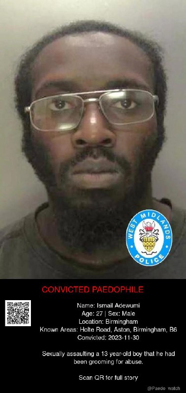 Ismail Adewumi 27 from #Birmingham - 30/11/23