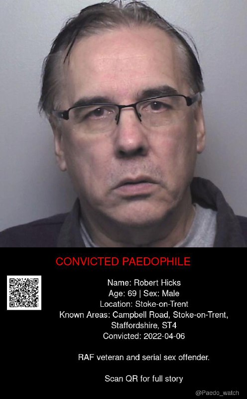 Robert Hicks 69 from #Stoke-on-Trent - 06/04/22