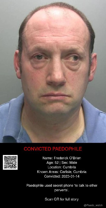 Frederick O'Brien 52 from #Cumbria - 14/01/23