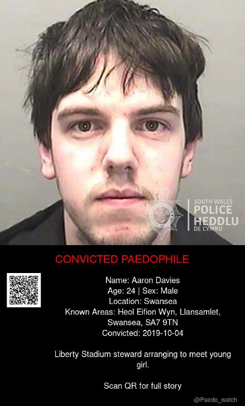 Aaron Davies 24 from #Swansea - 04/10/19